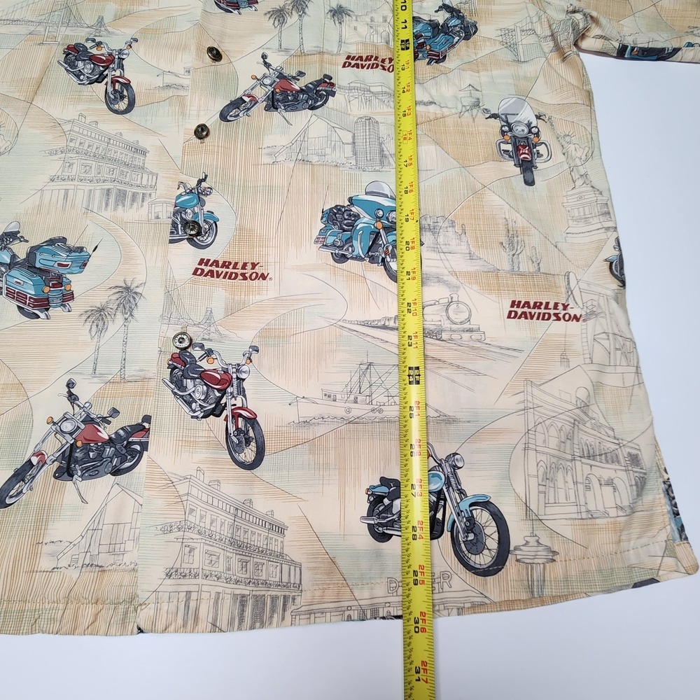 Harley Davidson x Tori Richard Aloha Shirt XL Vintage Y2K Viscose USA-Made AOP - Picture 9 of 9